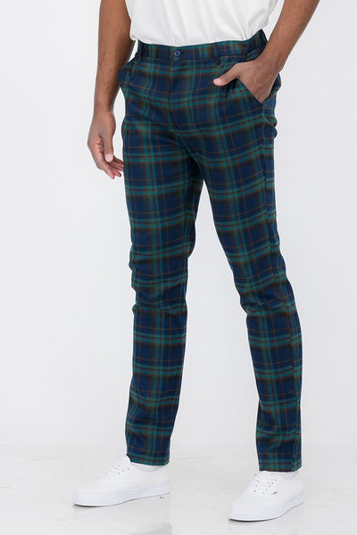 Plaid Trouser Pants (navy)