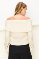 Tease Me Ribbed Off-Shoulder Sweater